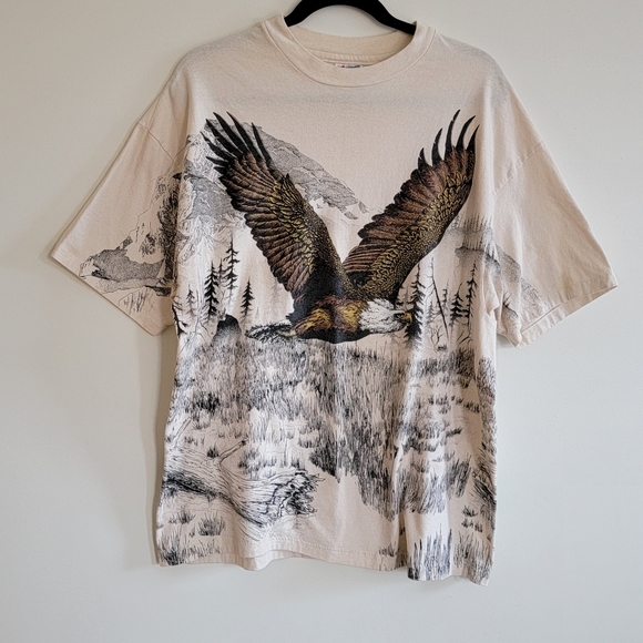 Other - Vintage 90s Eagle North American Wilderness All Over Print Single Stitch,Size XL